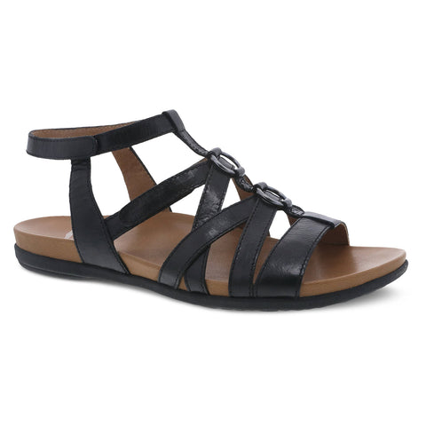 Dansko Jolene Black Glazed Kid Leather