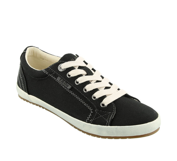 Taos Star Canvas Sneaker in Black, Red, Charcoal & Grey Wash