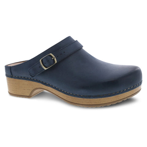 Dansko Berry Mule Clog in Navy & Brown