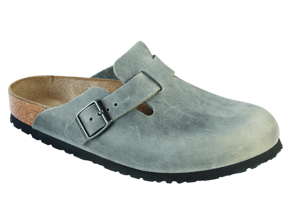 Birkenstock Boston Soft Foot Bed in Iron, Taupe & Habana Oil Leather