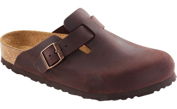 Birkenstock Boston Soft Foot Bed in Iron, Taupe & Habana Oil Leather