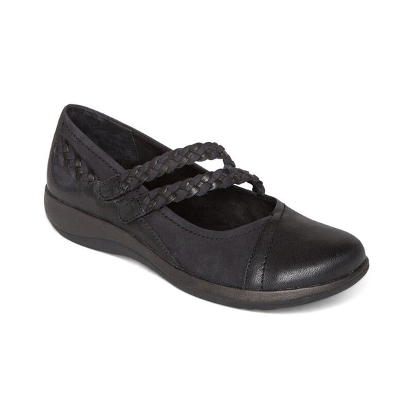 Aetrex Annie Mary Jane in Black Gimres Shoes