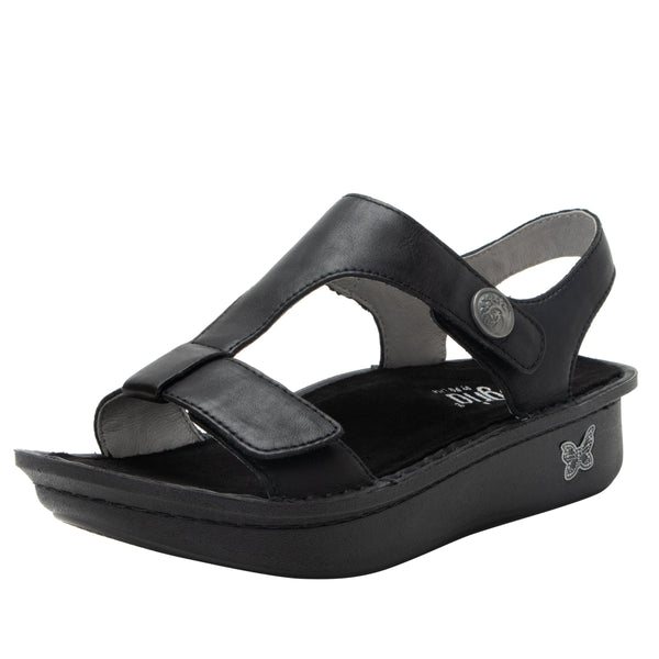 Alegria Kerri Sandal in Black & Earthy Bloom