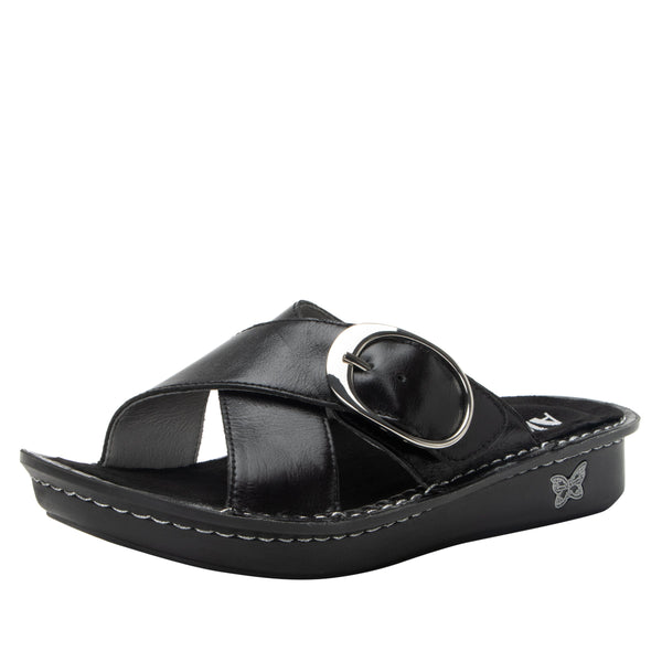 Alegria Vayna Sandal in Black & Luggage