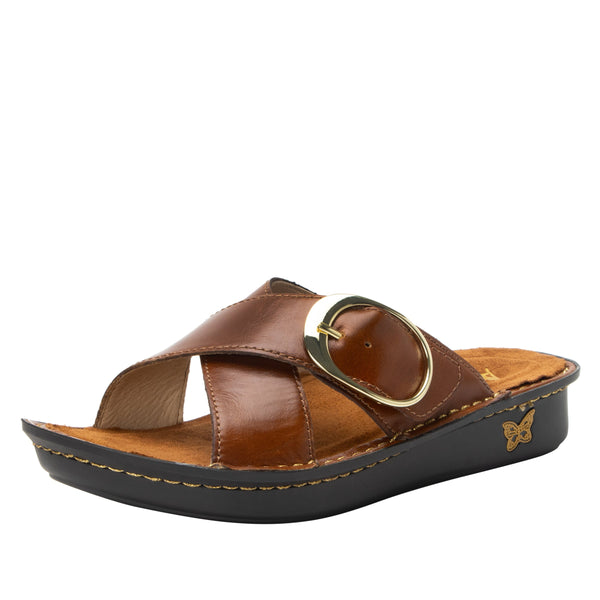 Alegria Vayna Sandal in Black & Luggage