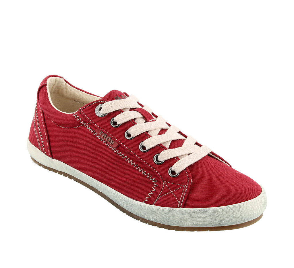 Taos Star Canvas Sneaker in Black, Red, Charcoal & Grey Wash