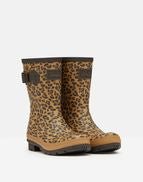 Joules Molly Tan Leopard Mid Height Rain Boot