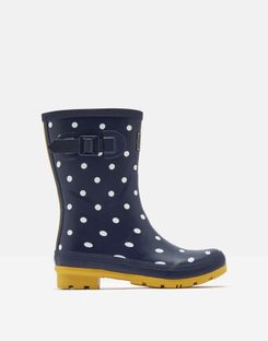 Joules Molly Navy Spots Mid Height Rain Boot