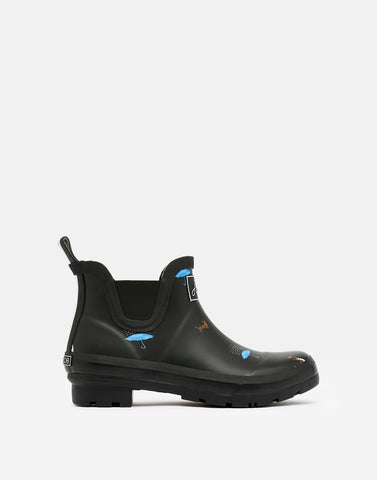 Joules Wellibob Short Height Black Cat Dog Welly