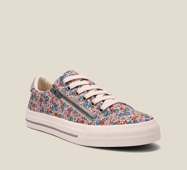 Taos Z Soul Canvas Sneaker in White, Black, Clay, Natural Floral, Mauve Flowers & Graphite Available in Wide Widths